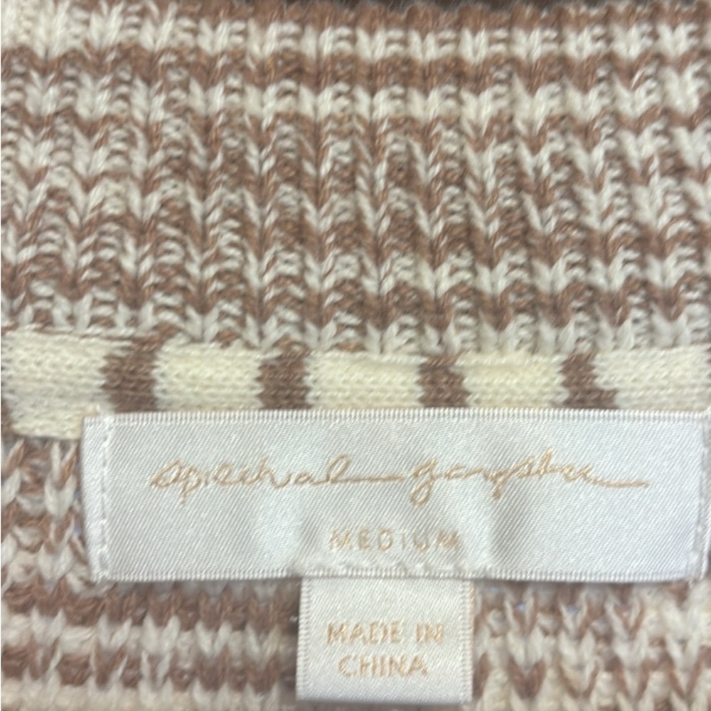 Spiritual Gangster Tan and Cream Knit Cardigan